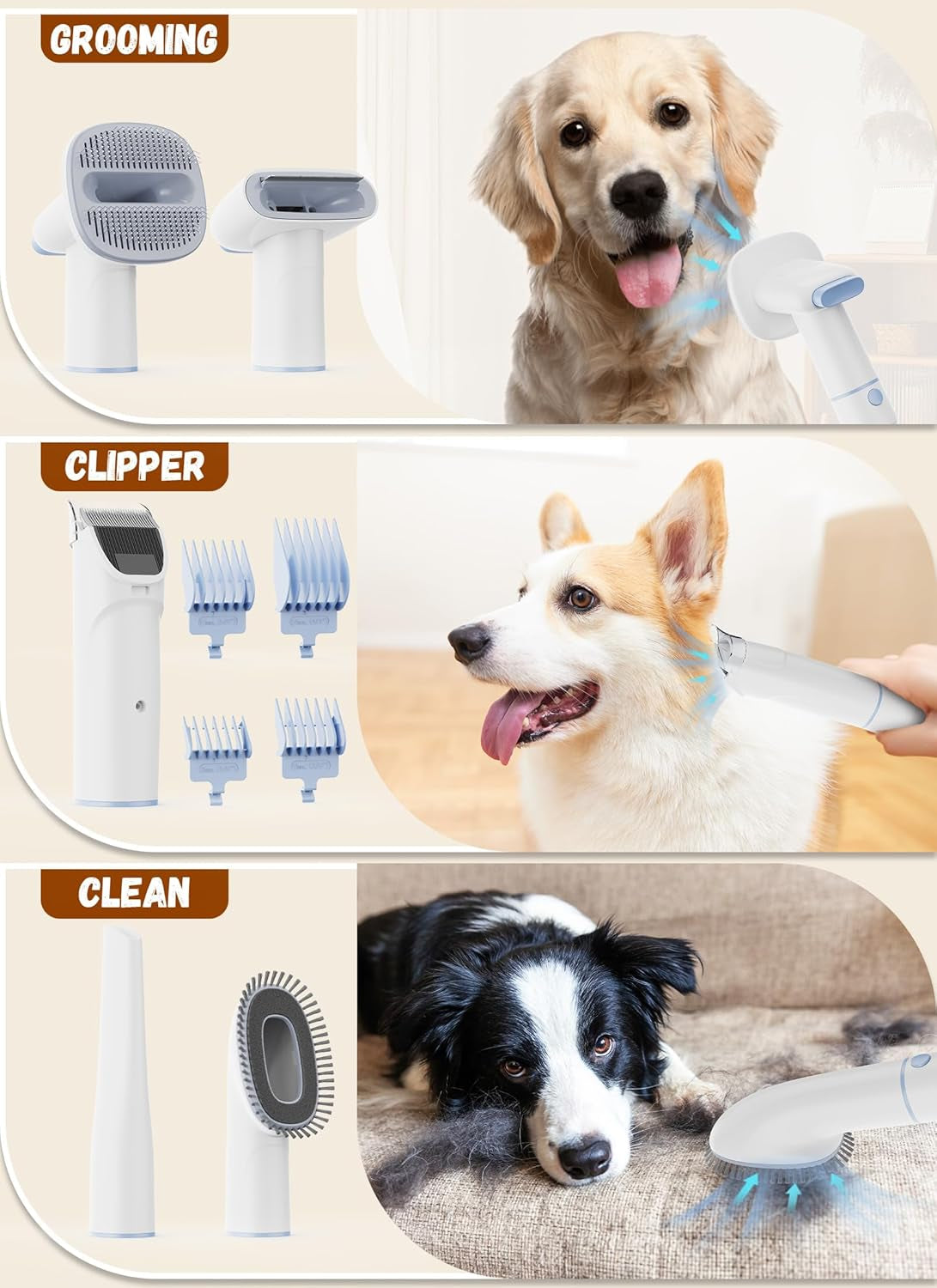 Dog Grooming Vacuum Kit