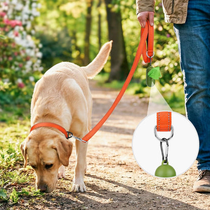 Double-Sided Reflective Dog Leash, 6 FT/5 FT/4 FT, Padded Handle Nylon Heavy Duty Leashes for Medium & Large Dogs Walking, Orange, 5FT